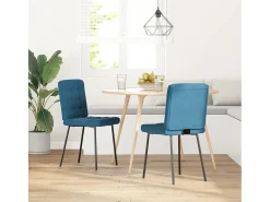 Juego de 2 sillas de comedor de terciopelo azul