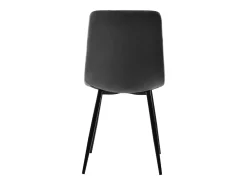 Juego de 4 sillas de comedor con respaldo, estructura de metal, gris, terciopelo