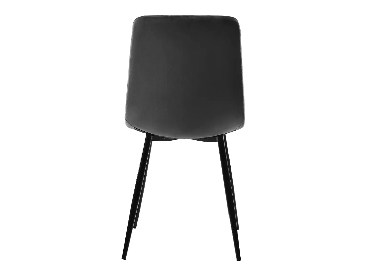 Juego de 4 sillas de comedor con respaldo, estructura de metal, gris, terciopelo