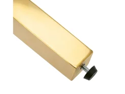 Juego de 4 sillas de comedor - Silla tapizada con tachuelas decorativas y patas de metal dorado - terciopelo beige