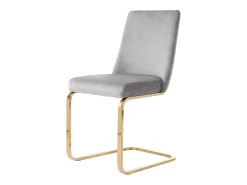 Juego de 6 sillas de comedor de terciopelo, diseño de lujo, respaldo de diamante, patas de metal dorado, gris (47 x 47 x 90 cm)