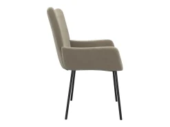 Juego de 2 sillas de comedor en terciopelo gris claro