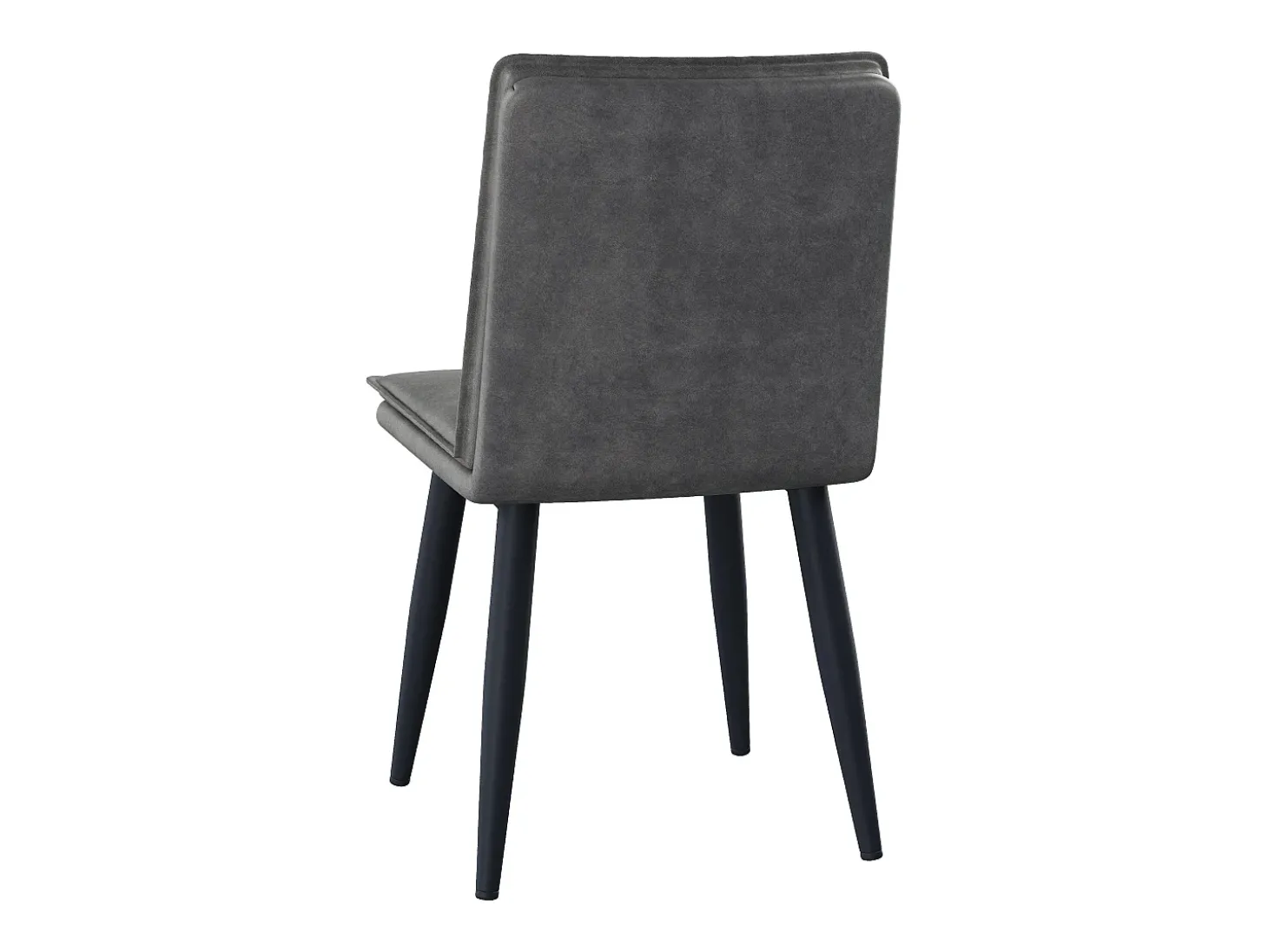Juego de 6 sillas de comedor, PU gris, con asientos acolchados de doble capa - para comedores y salas de estar
