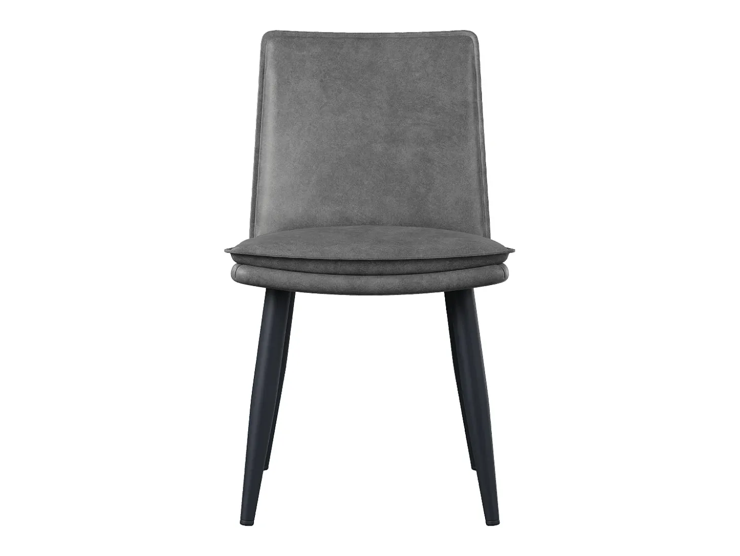 Juego de 6 sillas de comedor, PU gris, con asientos acolchados de doble capa - para comedores y salas de estar