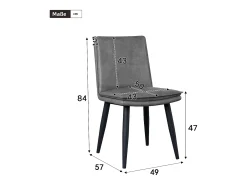 Juego de 6 sillas de comedor, PU gris, con asientos acolchados de doble capa - para comedores y salas de estar
