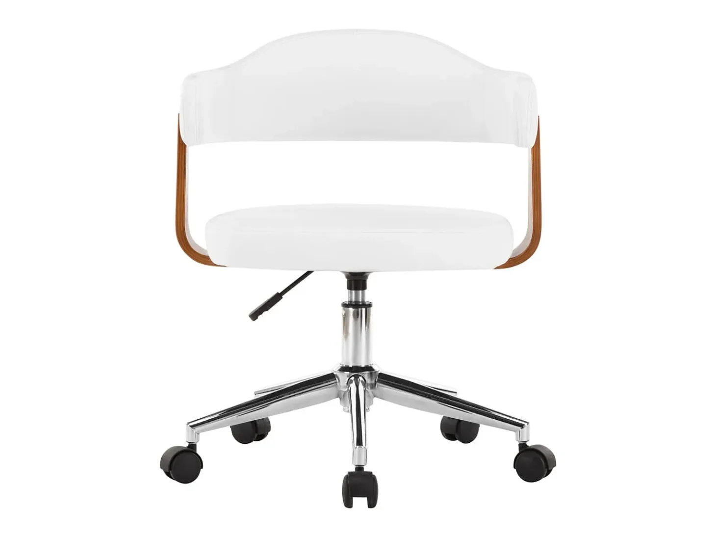 Juego de 2 Sillas de comedor giratorias madera curvada cuero blanco ES694072
