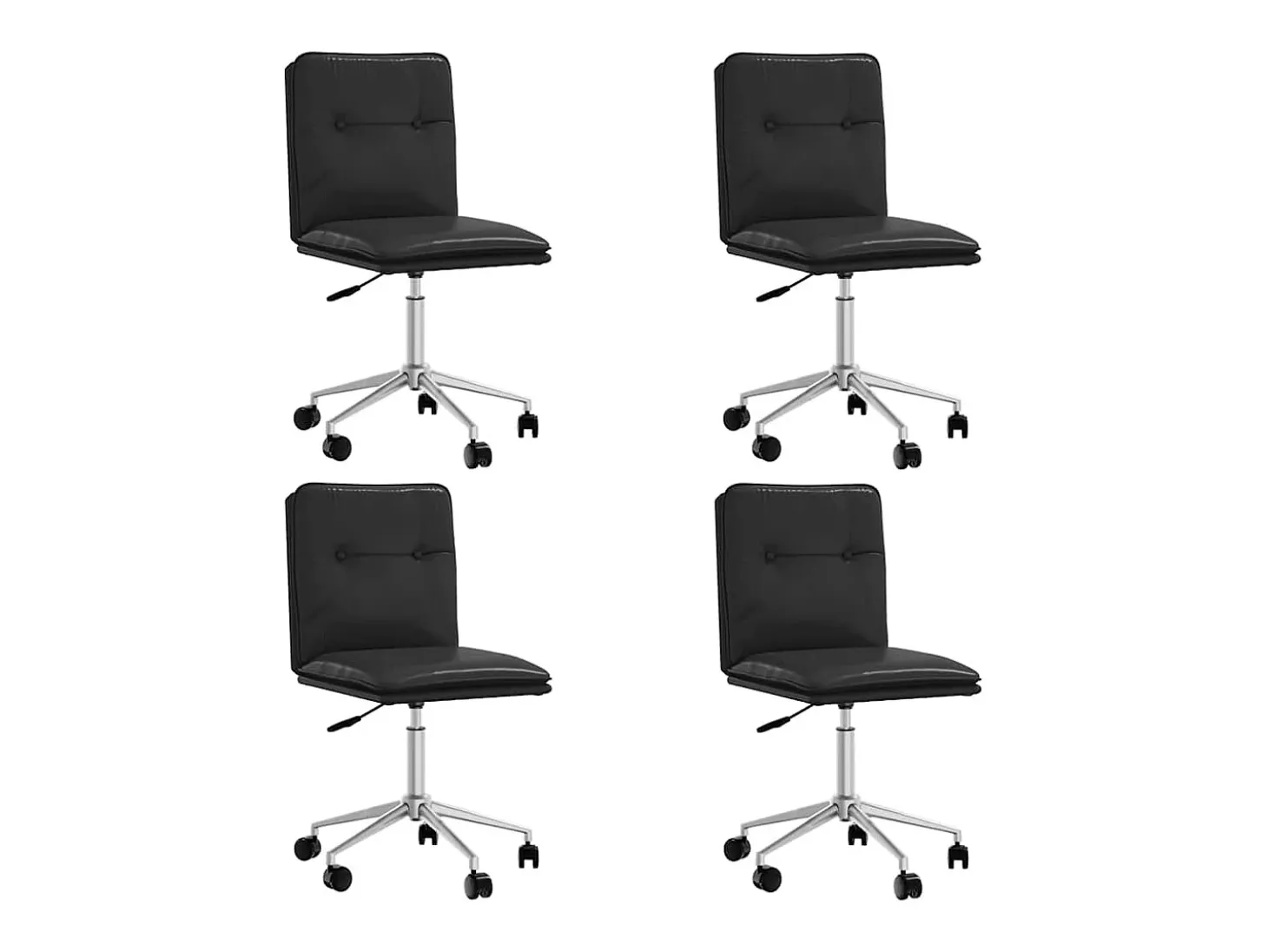 Juego de 4 sillas de comedor de piel sintética negra
