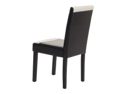 Juego de 6 sillas de comedor Littau de piel sintética, polipiel, blanco y negro, patas oscuras