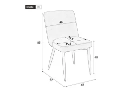 Juego de 6 sillas de comedor - 63 x 48 x 85 cm - para comedores/salones/cafeterías - Estilo moderno - terciopelo - azul oscuro