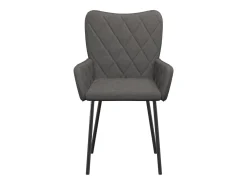 Juego de 2 sillas de comedor de tela gris oscuro