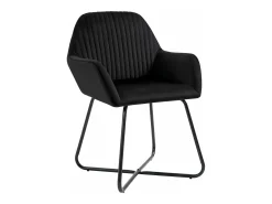 Juego de 2 Sillas de comedor terciopelo negro ES130925