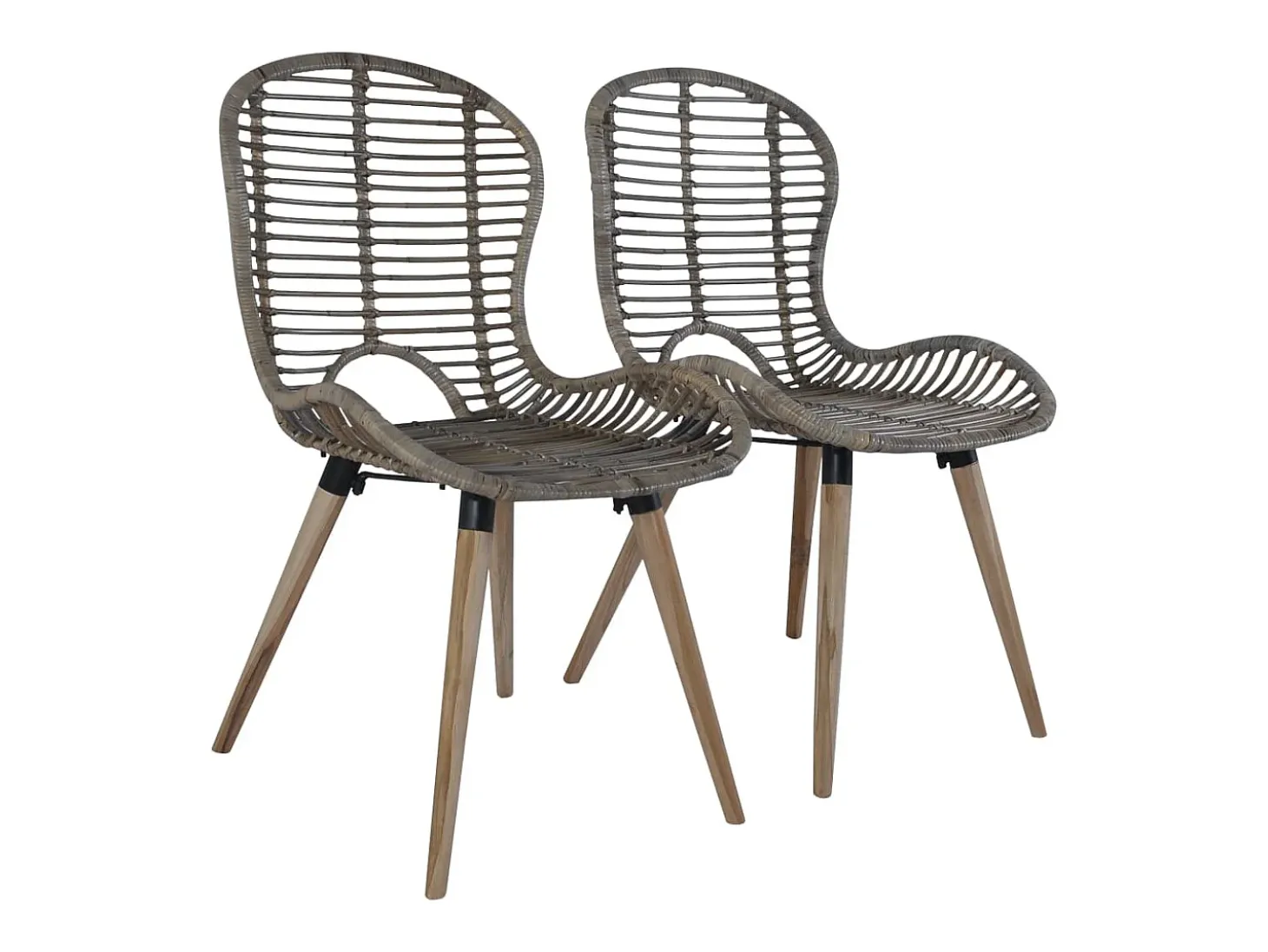Juego de 4 Sillas de comedor ratán marrón natural ES896458