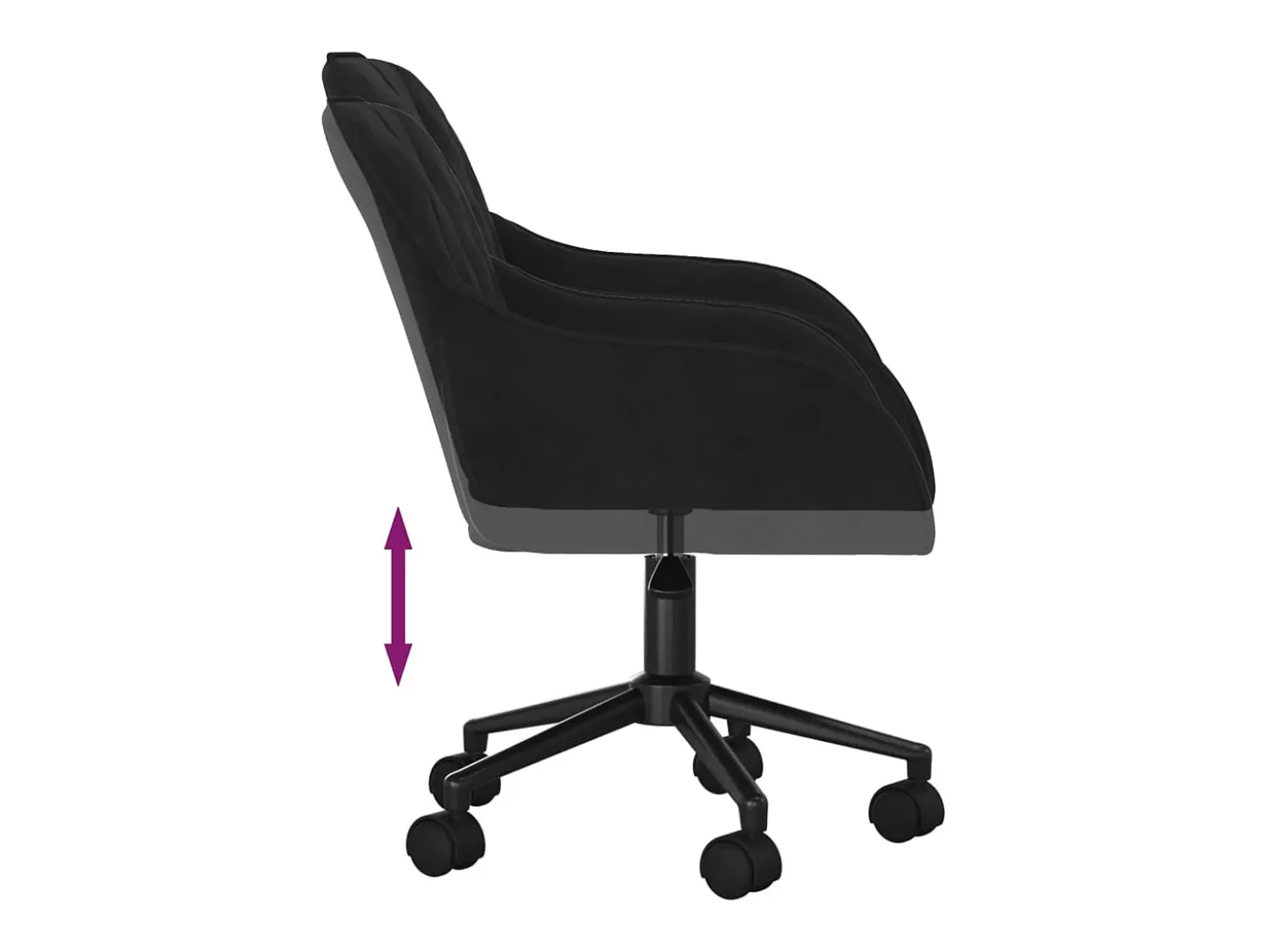 Juego de 2 sillas de comedor giratorias de terciopelo negro