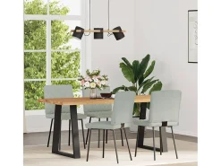 Juego de 4 sillas de comedor de terciopelo gris claro