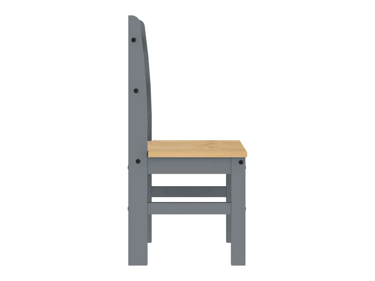Juego de 2 sillas de comedor gris 40x46x99 cm madera maciza de pino
