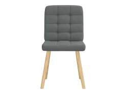 Juego de 4 sillas de comedor de tela gris oscuro