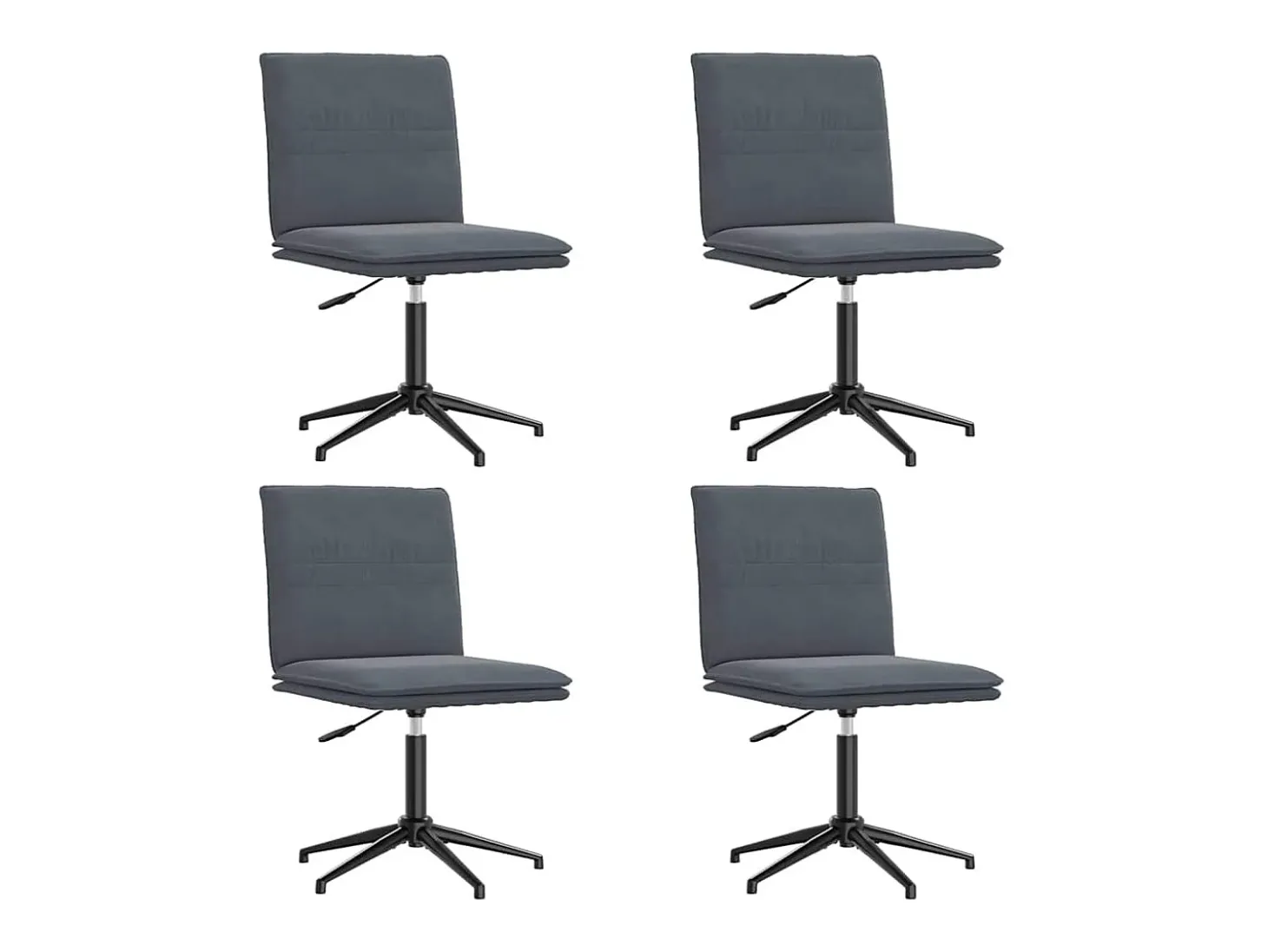 Juego de 4 sillas de comedor en terciopelo gris oscuro