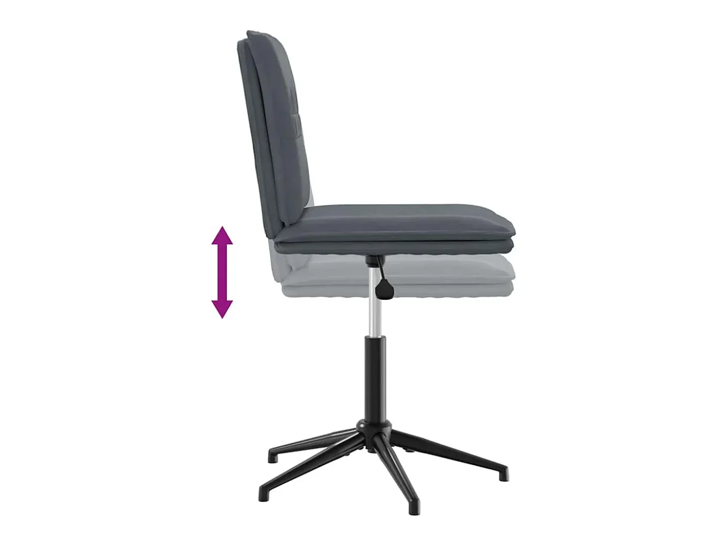 Juego de 4 sillas de comedor en terciopelo gris oscuro