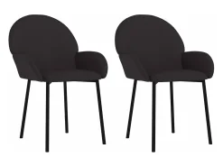Juego de 2 Sillas de comedor cuero sintético negro ES949469