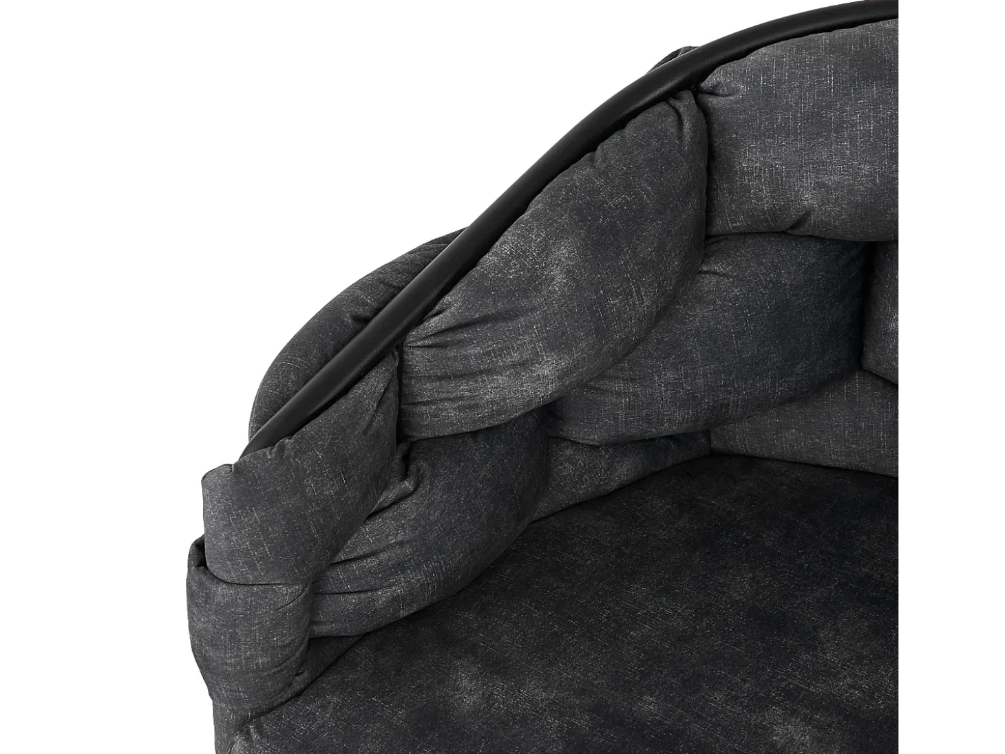 Juego de 2 sillas de comedor giratorias con respaldo y estructura de metal negro - terciopelo gris