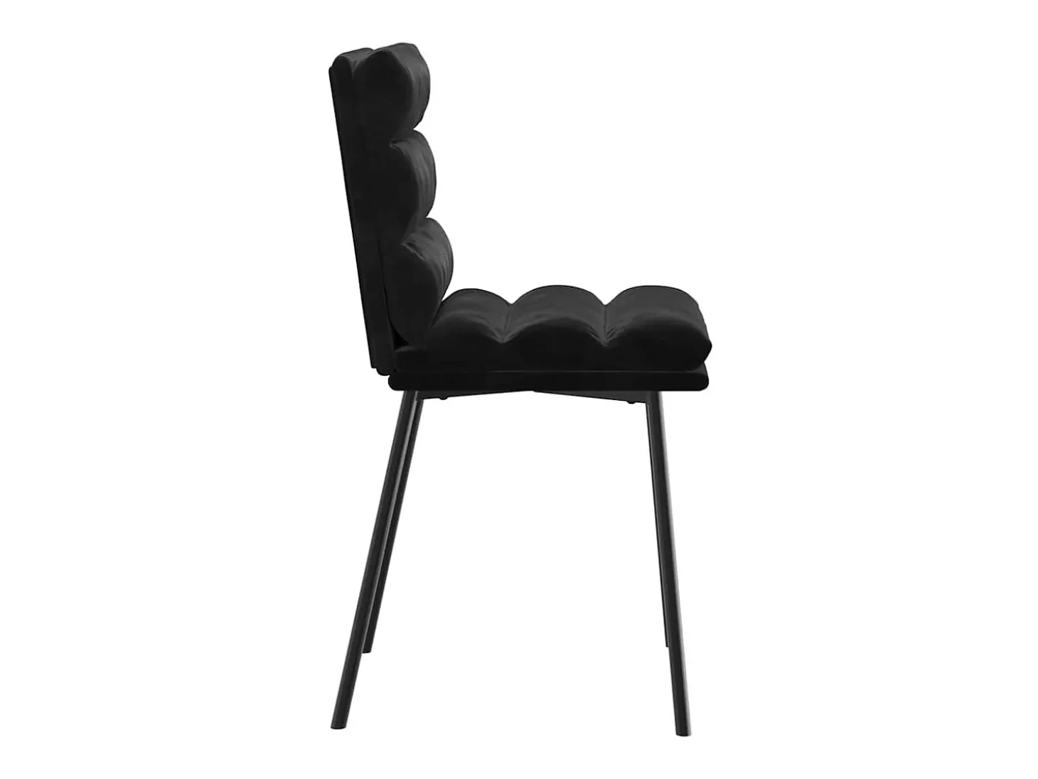 Juego de 2 sillas de comedor de terciopelo negro