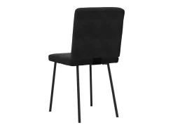 Juego de 6 sillas de comedor de terciopelo negro