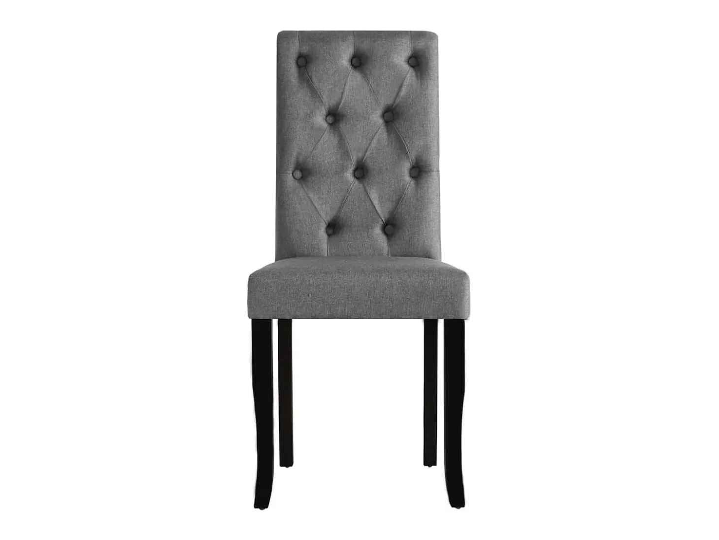 Juego de 2 sillas de comedor de tela gris oscuro