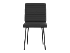 Juego de 2 sillas de comedor de piel sintética negra
