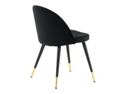 Juego de 2 sillas de comedor de terciopelo negro/latón