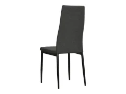 Juego de 6 sillas de comedor de tela gris oscuro