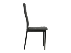 Juego de 6 sillas de comedor de tela gris oscuro