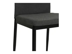 Juego de 6 sillas de comedor de tela gris oscuro