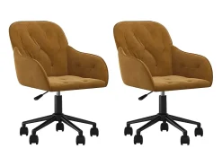 Juego de 2 Sillas de comedor giratorias terciopelo marrón ES593192