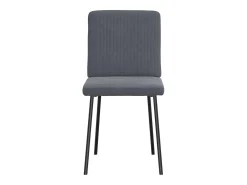Juego de 2 sillas de comedor de terciopelo gris oscuro