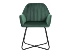 Juego de 2 sillas de comedor de terciopelo verde