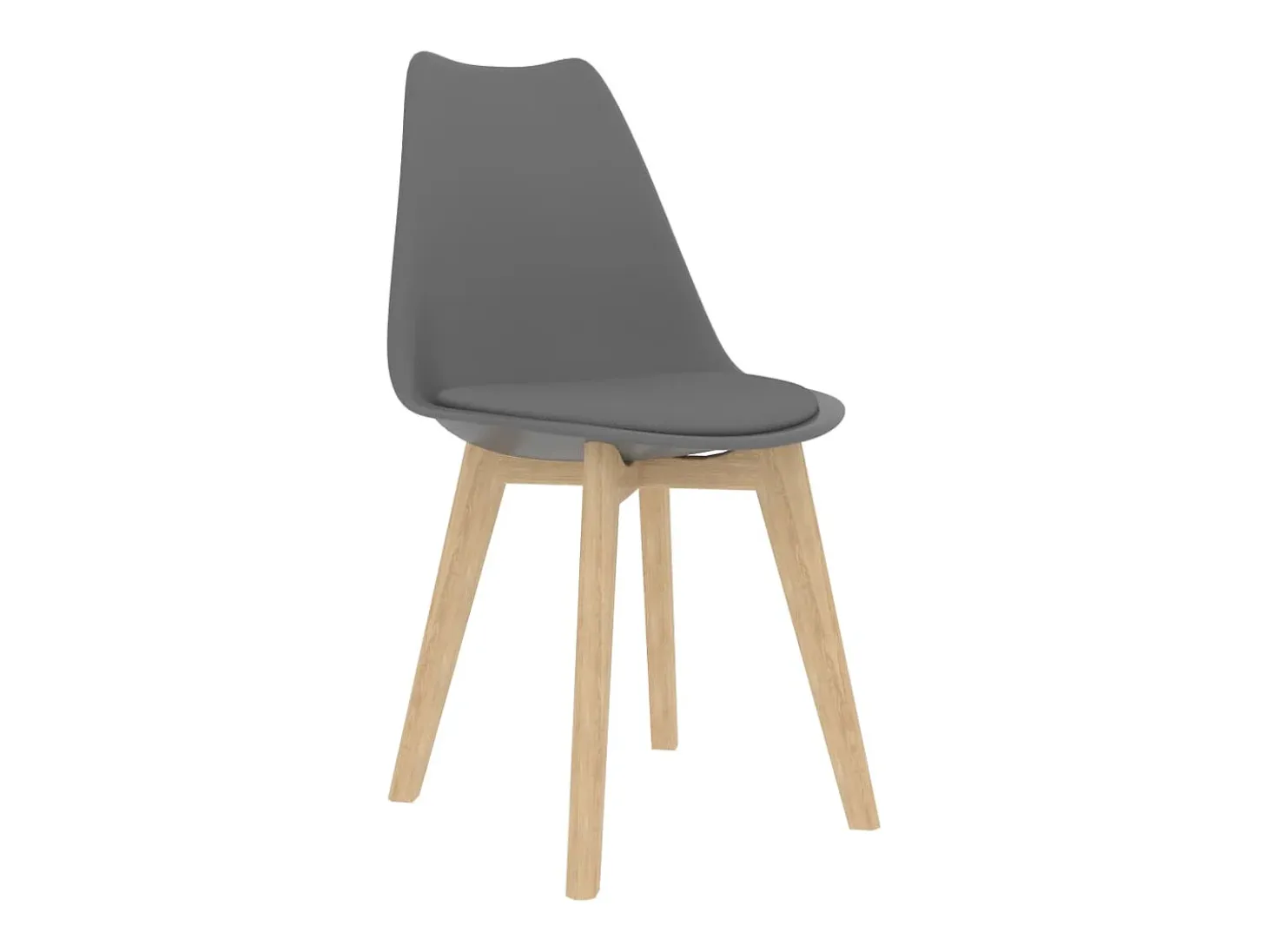 Juego de 2 Sillas de comedor plástico gris ES975902