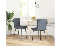 Juego de 2 sillas de comedor de terciopelo gris oscuro