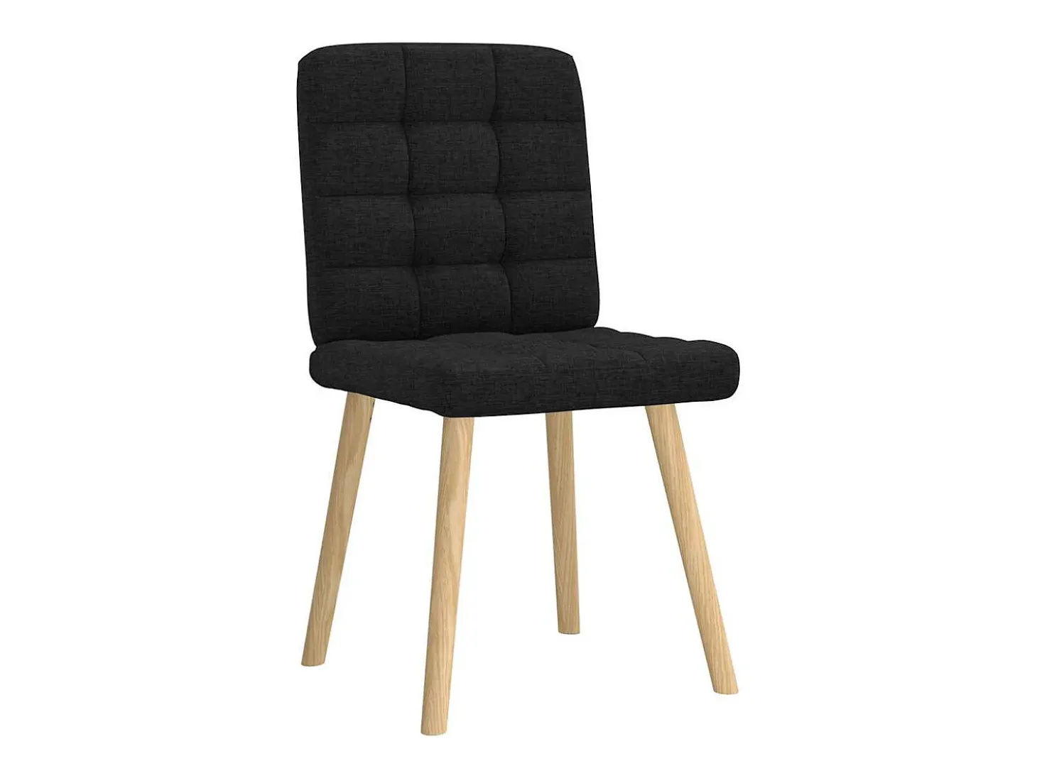 Juego de 2 sillas de comedor de tela negra