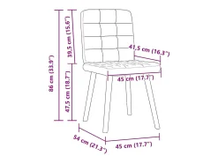 Juego de 2 sillas de comedor de tela negra