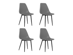 Juego de 4 Sillas de comedor gris PP ES474307