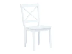 Juego de 2 sillas de comedor de madera maciza de caucho blanca