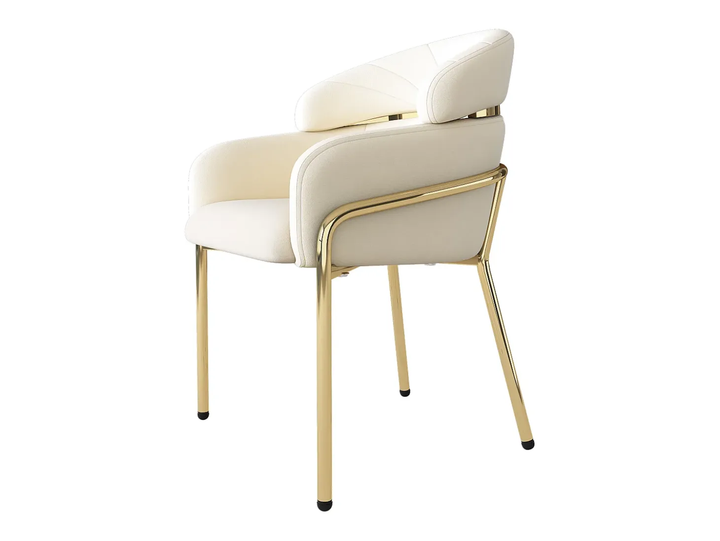 Juego de 2 sillas de comedor de diseño moderno con giro de 360°, patas de metal y terciopelo beige (dimensiones: 59,69 x 59,69 x 55,88 cm)