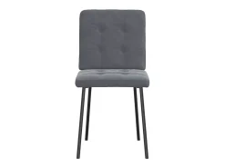 Juego de 4 sillas de comedor en terciopelo gris oscuro