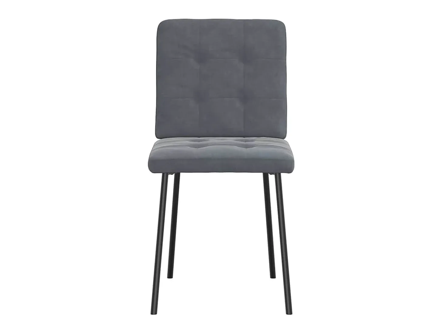 Juego de 4 sillas de comedor en terciopelo gris oscuro
