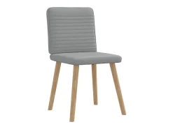 Juego de 6 sillas de comedor de tela gris claro