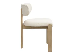 Juego de 4 sillas de comedor de madera maciza - 54 x 54 x 79 cm - Estilo moderno - madera rizada - beige + natural