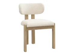 Juego de 4 sillas de comedor de madera maciza - 54 x 54 x 79 cm - Estilo moderno - madera rizada - beige + natural