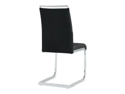 Juego de 6 sillas de comedor modernas, respaldo de piel sintética y lino, respaldo alto tapizado, diseño de rayas horizontales, color negro.