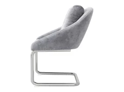 Juego de 2 sillas de comedor - terciopelo gris - Sillas con respaldo acolchado y patas arqueadas plateadas