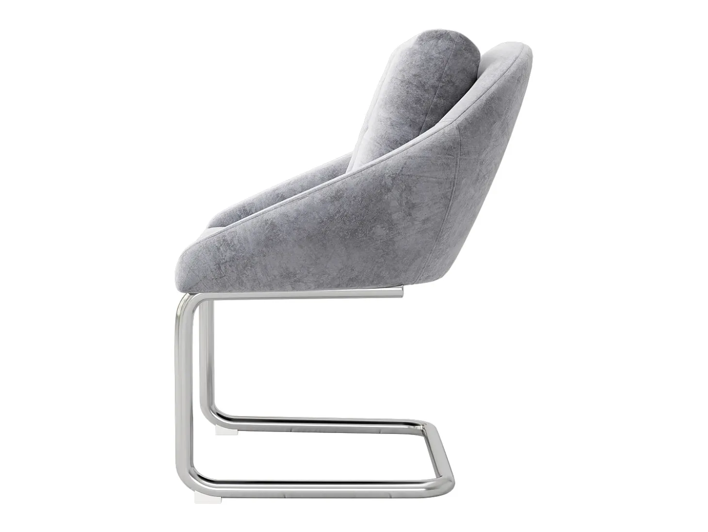 Juego de 2 sillas de comedor - terciopelo gris - Sillas con respaldo acolchado y patas arqueadas plateadas